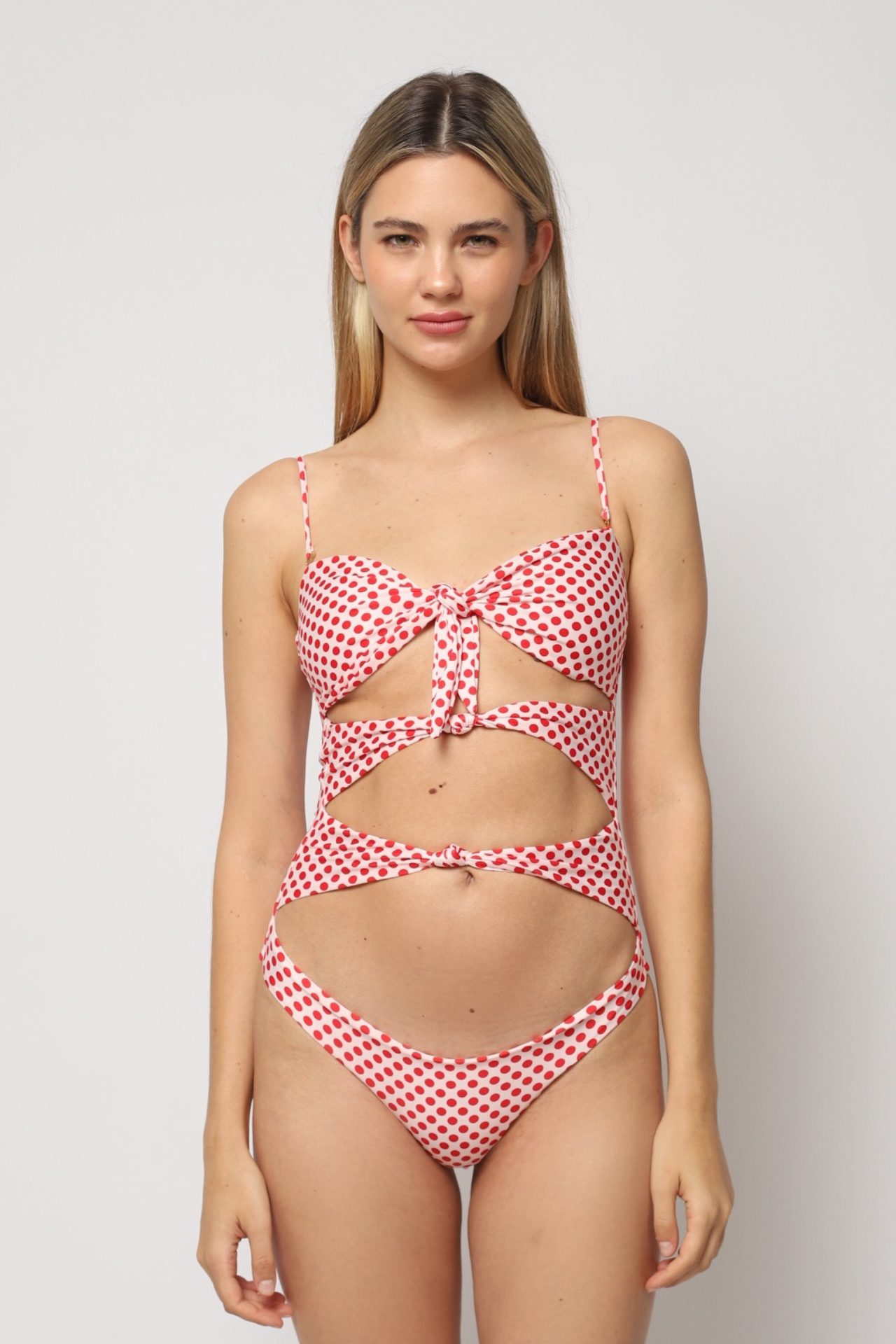 Carla One Piece - Mini polka Red