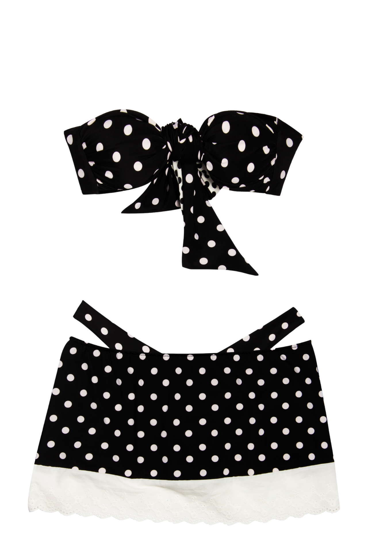 Capri mini-skirt - Polka dot White