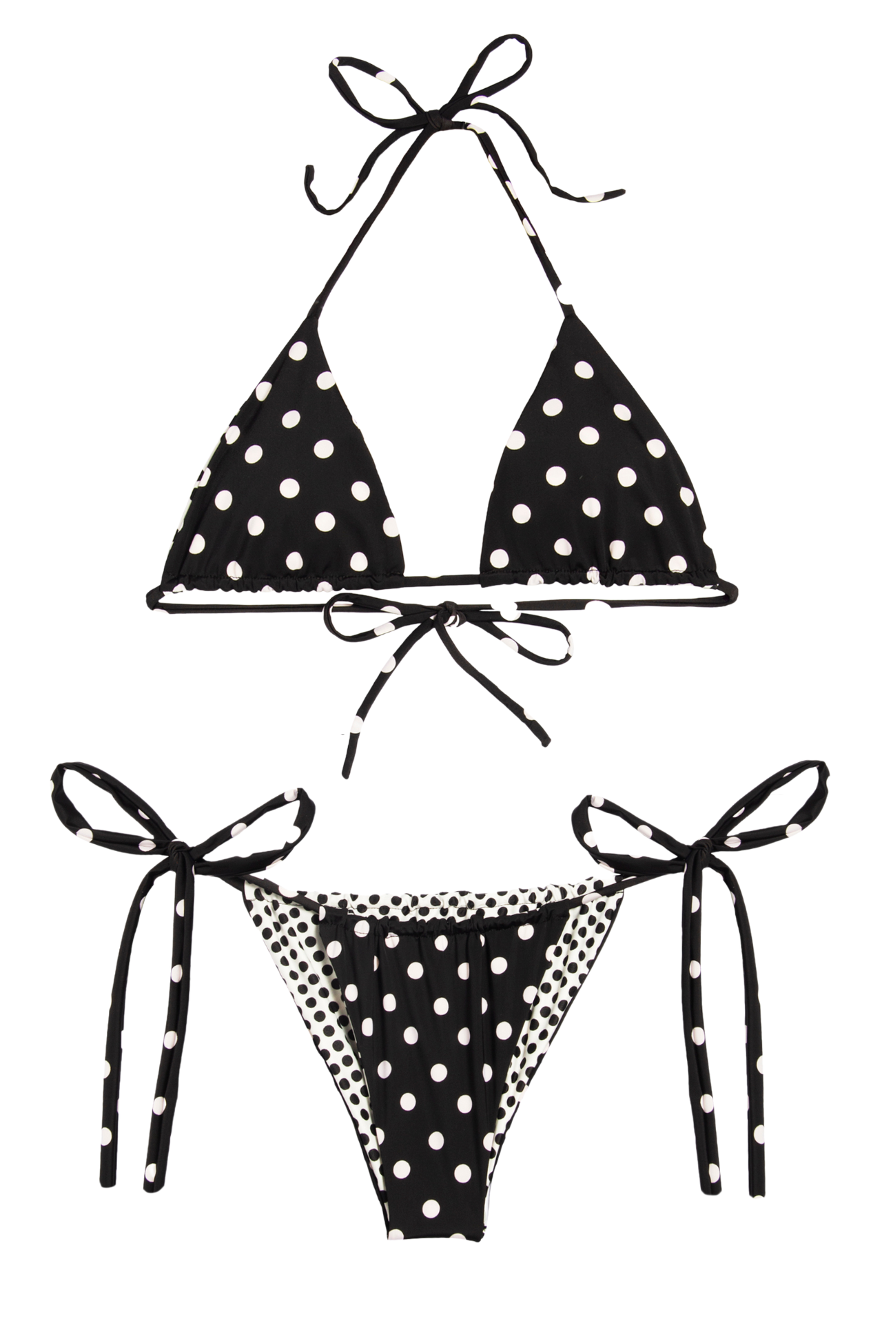 Alexis Top - Polka dot White reversible Mini polka Black