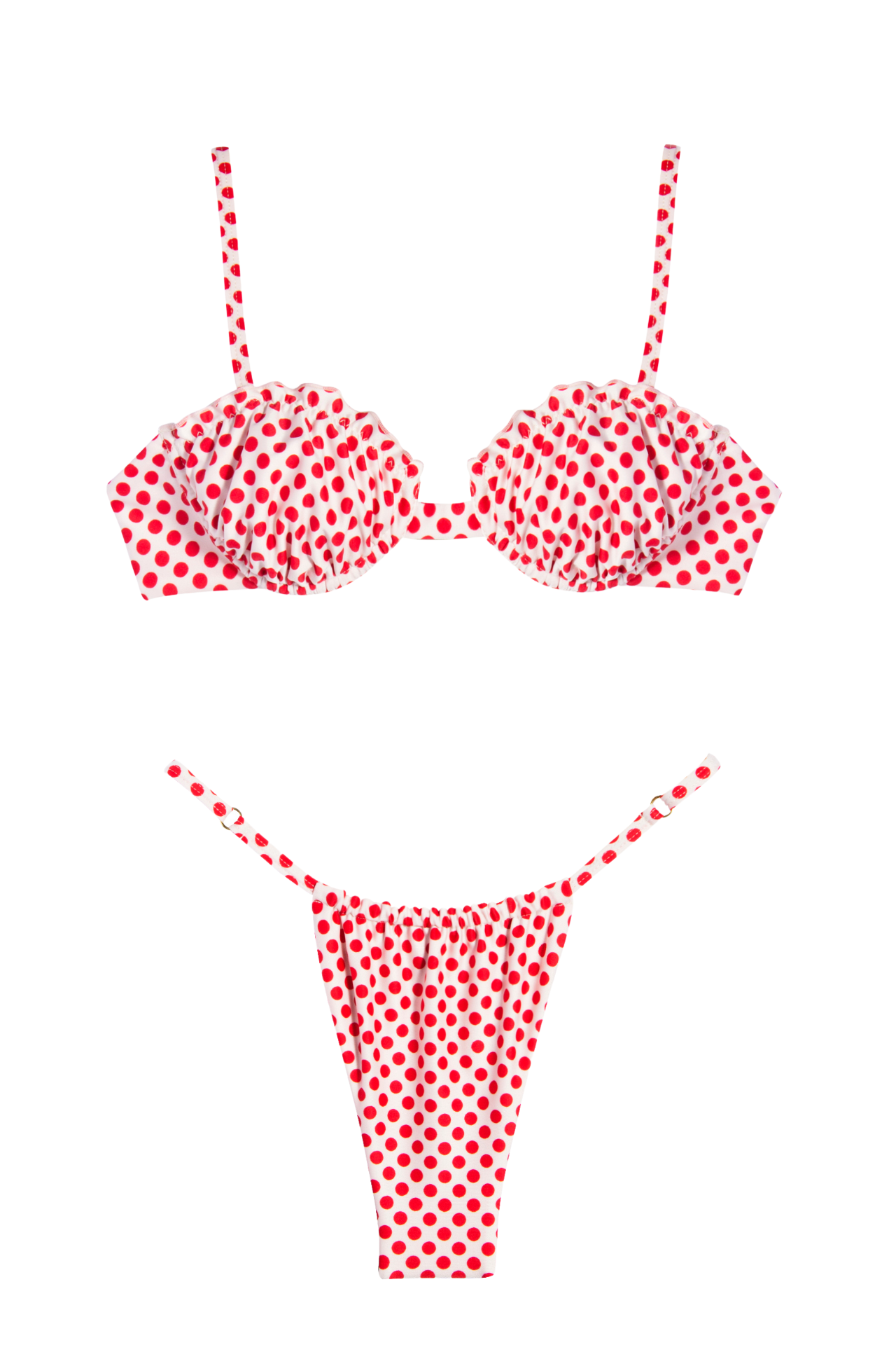 Jennifer Bikini Top - Mini polka Red